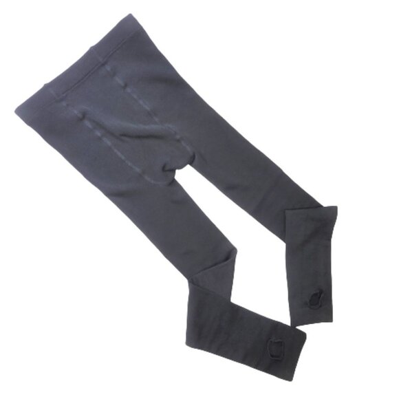 FOOTLESS Tights Black Leggings with Holes - One Size - Picture 2 of 9